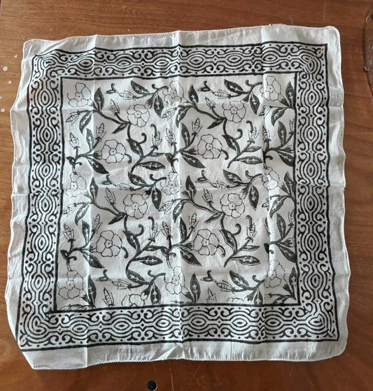 Cotton Indian Hand Block Print Bandana Scarf