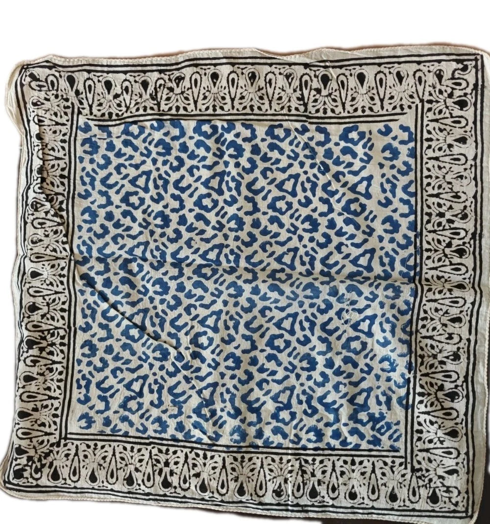Cotton Indian Hand Print Bandana Scarf