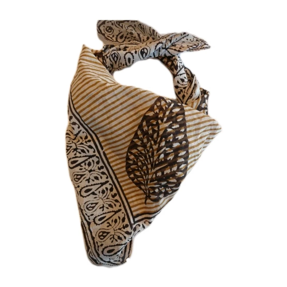 Cotton Indian Hand Print Bandana Scarf
