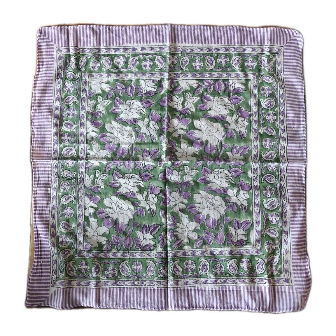 Cotton Indian Hand Block Print Bandana Scarf