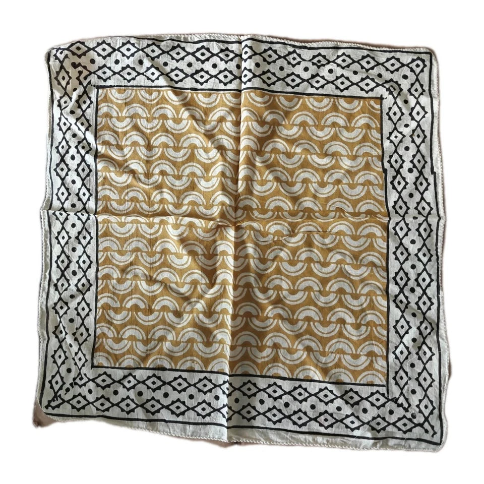Cotton Indian Hand Print Bandana Scarf