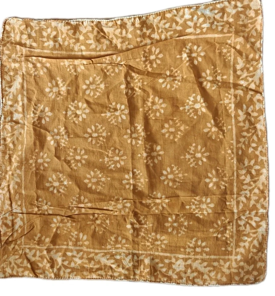 Cotton Indian Hand Print Bandana Scarf