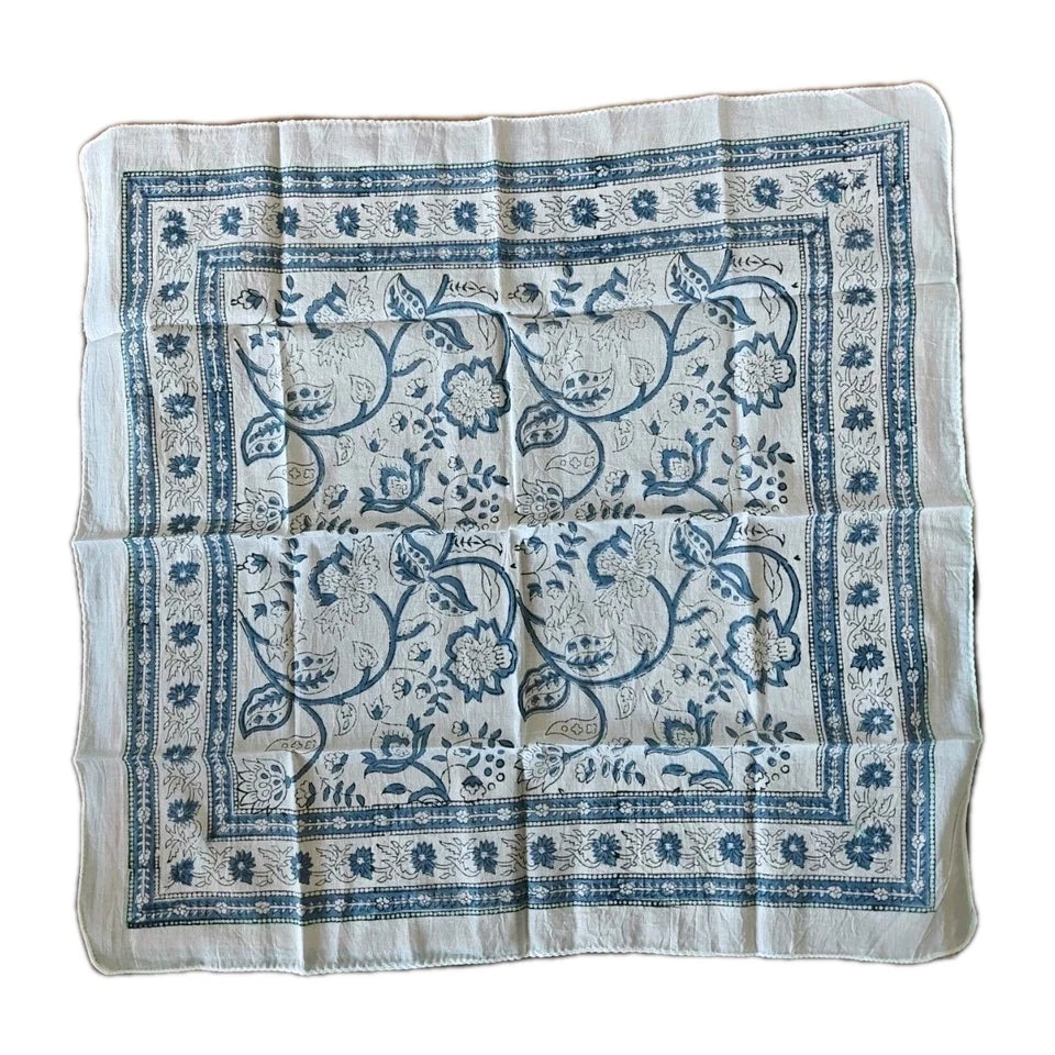 Cotton Indian Hand Print Bandana Scarf