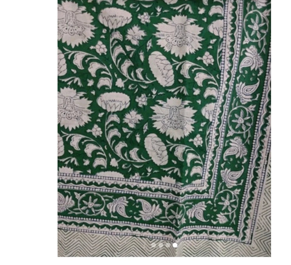Hand Block Print Indian Cotton Oversize Scarf, Sarong, Throw, Beach Cover,