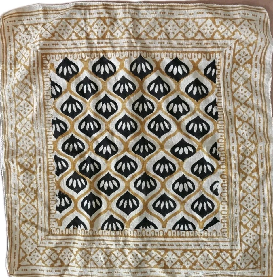 Cotton Indian Hand Print Bandana Scarf