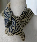 Organic Cotton  Indian Hand Block Print Bandana Scarf