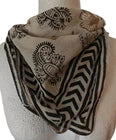 Organic Cotton  Indian Hand Print Bandana Scarf