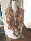 Hand Block Bagru Print Indian  Cotton Oversize Scarf, Sarong
