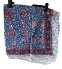 Hand Block Print Indian Cotton Oversize Scarf, Sarong, Throw, Beach Cover,