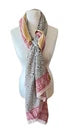 Hand Block Print Indian Boho Golden Stripe  Cotton Oversize Scarf, Beach ,sarong