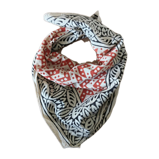 Organic Cotton  Indian Hand Block Print Bandana Scarf