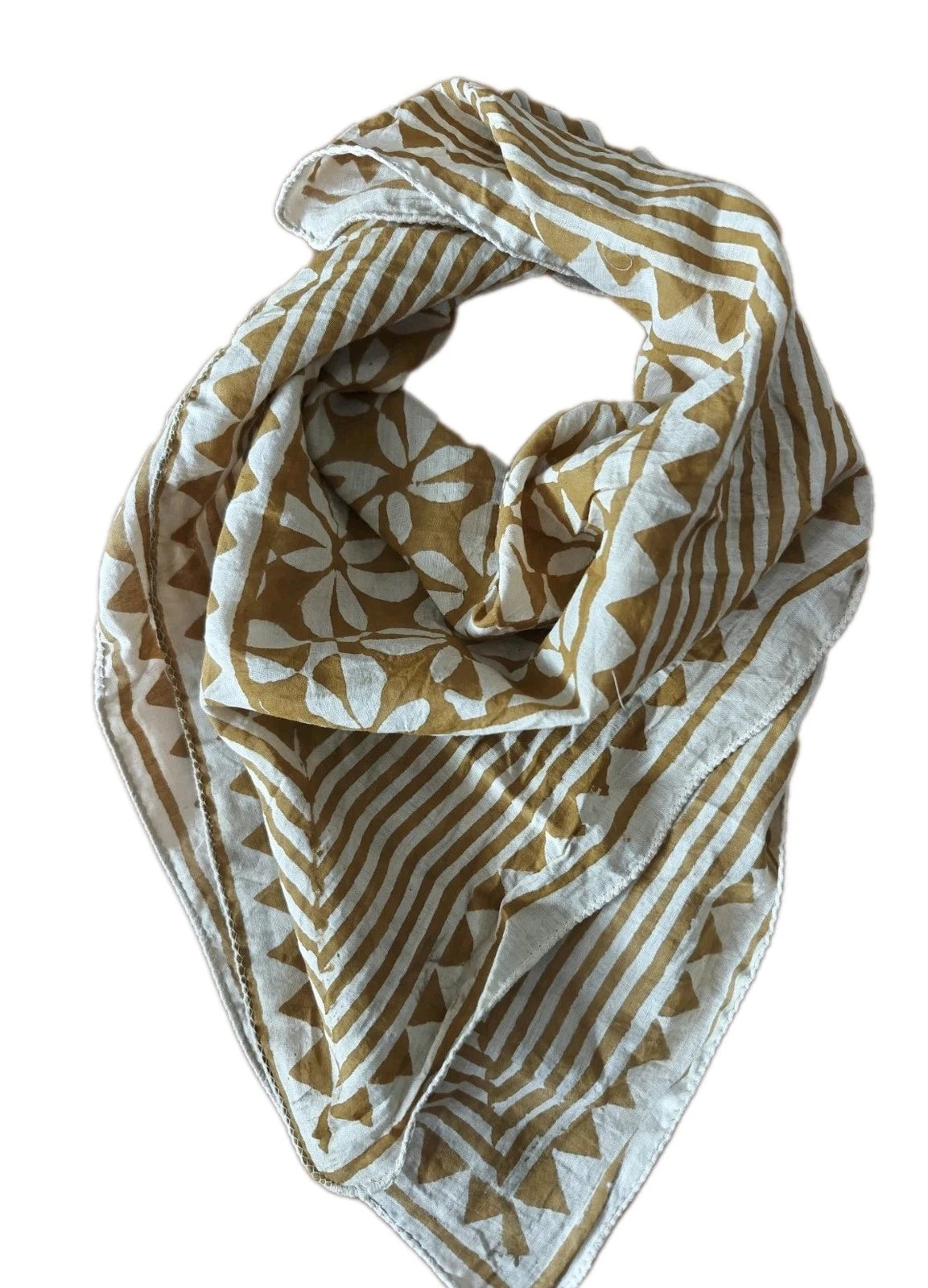 Organic Cotton  Indian Hand Print Bandana Scarf