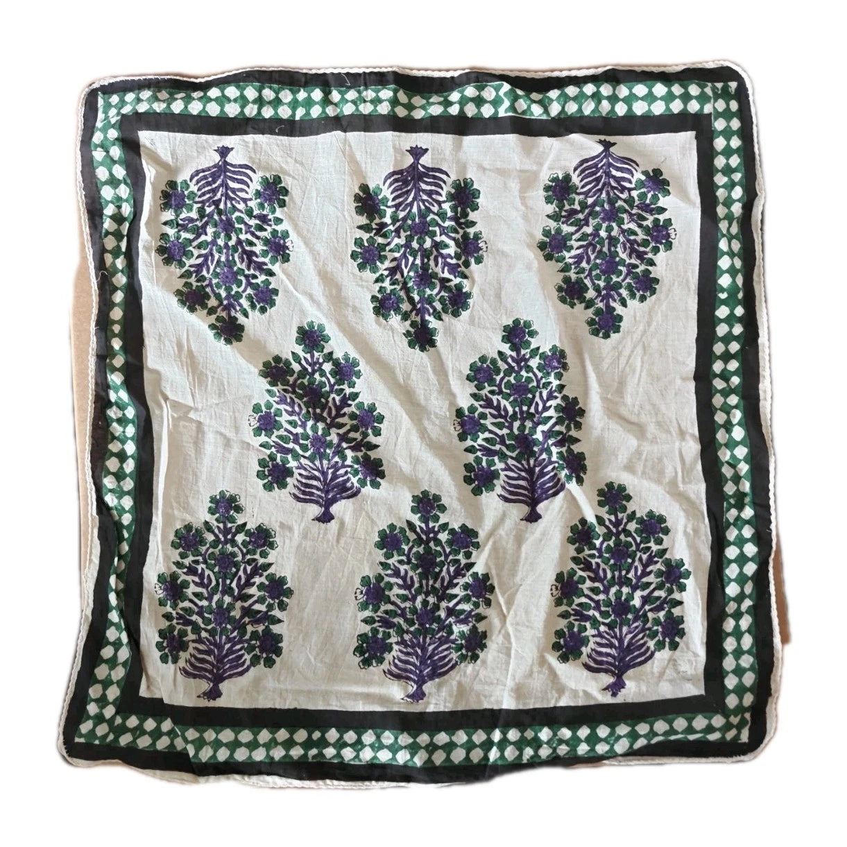 Organic Cotton  Indian Hand Block Print Bandana Scarf