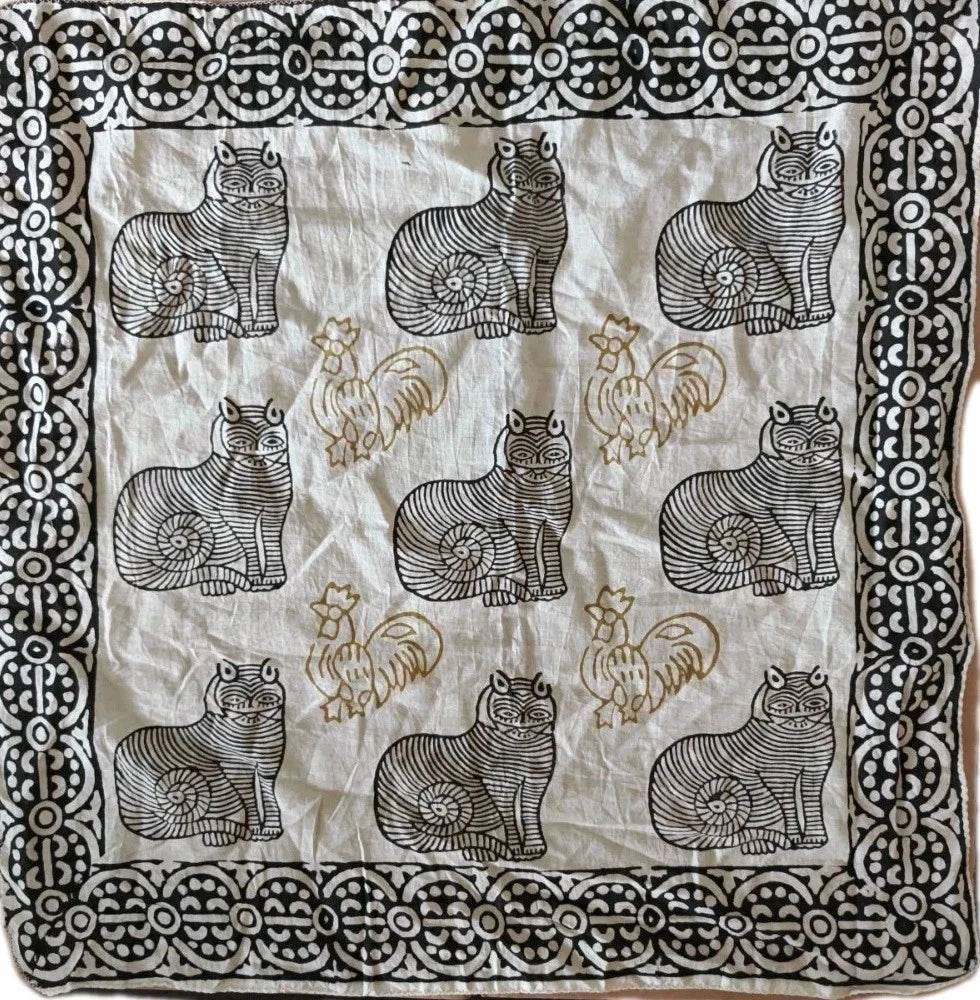 Organic Cotton  Indian Hand Print Bandana Scarf