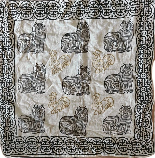 Organic Cotton  Indian Hand Print Bandana Scarf
