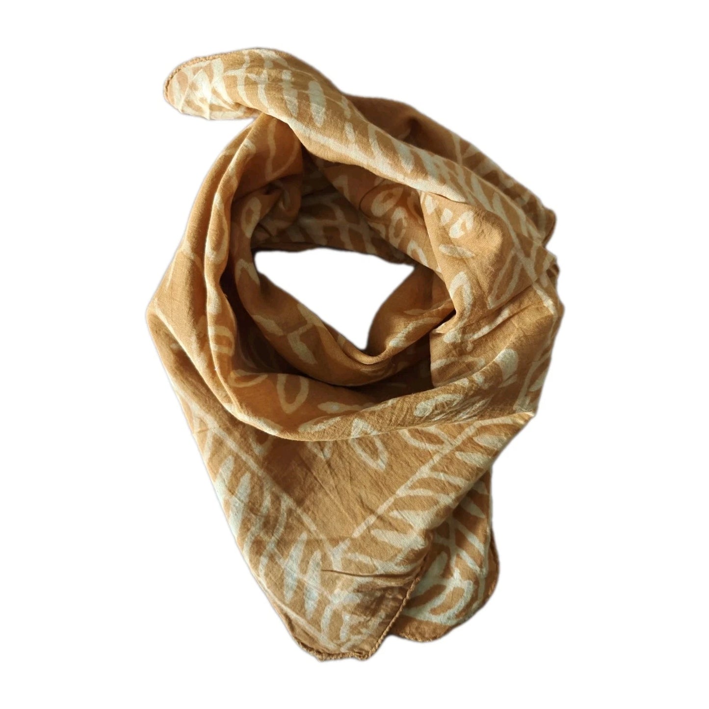 Organic Cotton  Indian Hand Mud Print Bandana Scarf