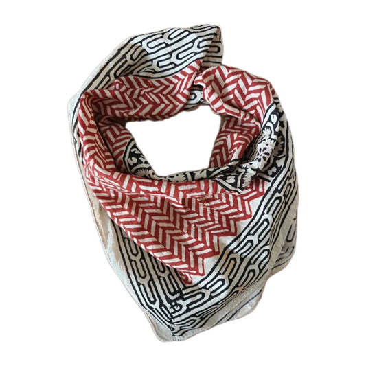 Organic Cotton  Indian Hand Print Bandana Scarf
