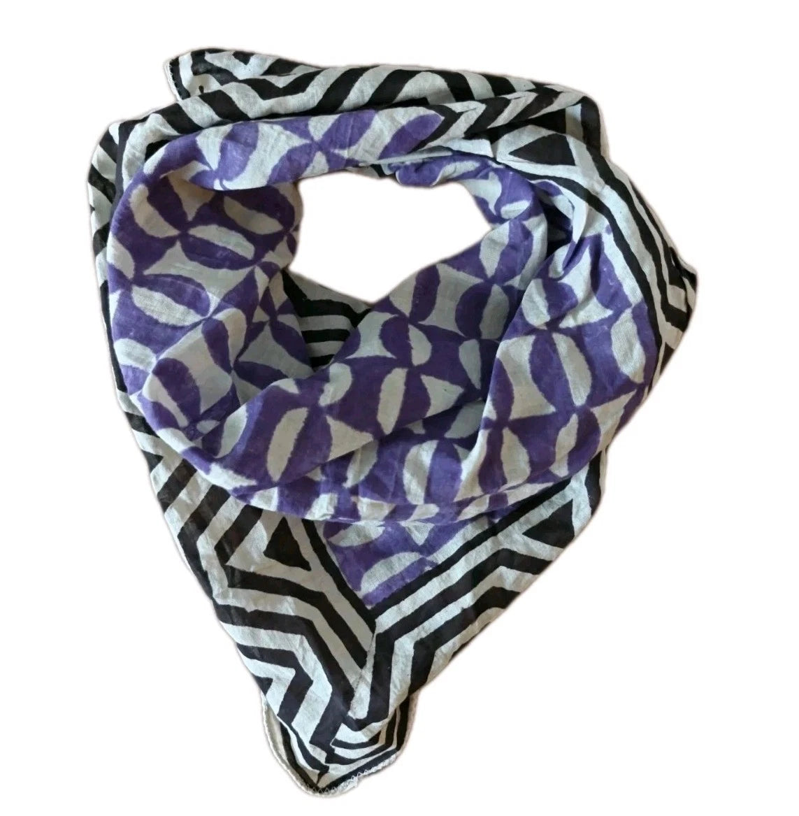 Organic Cotton  Indian Hand Print Bandana Scarf