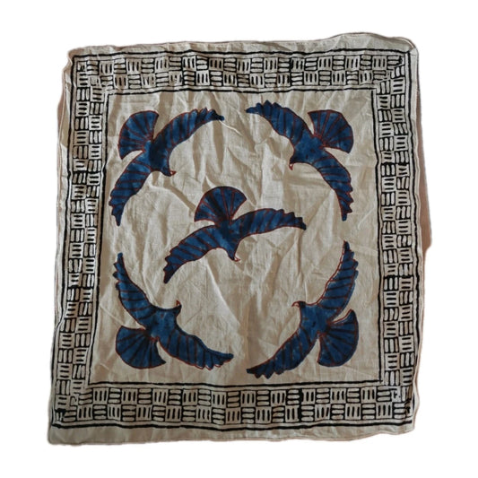 Organic Cotton  Indian Hand Block Print Bandana Scarf