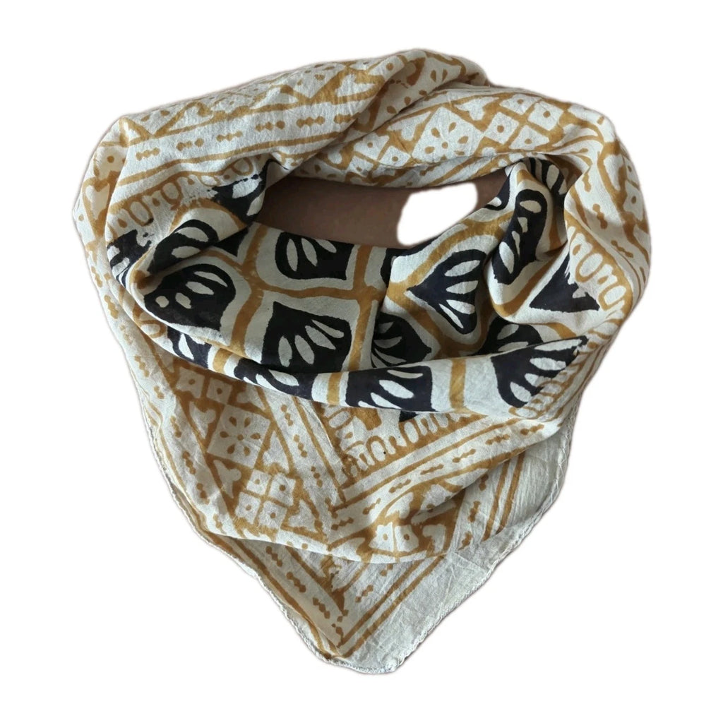 Cotton  Indian Hand Print Bandana Scarf