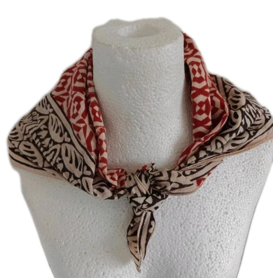 Indian Hand Block Print Large Bandana Scarf