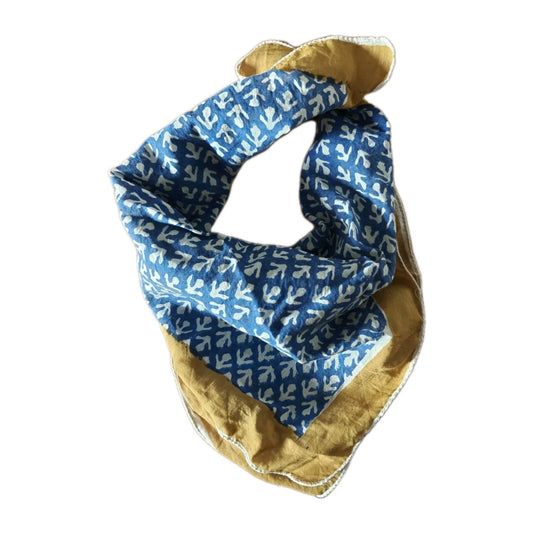 Organic Cotton  Indian Hand Block Print Bandana Scarf