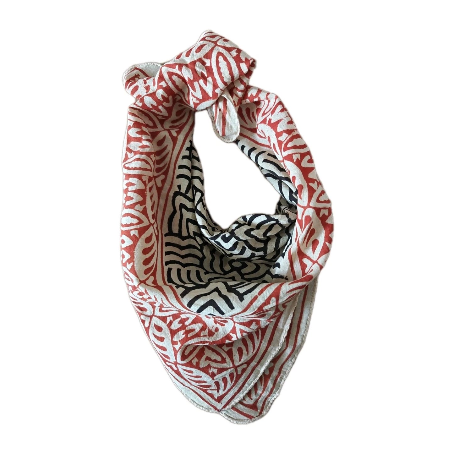 Organic Cotton  Indian Hand Print Bandana Scarf