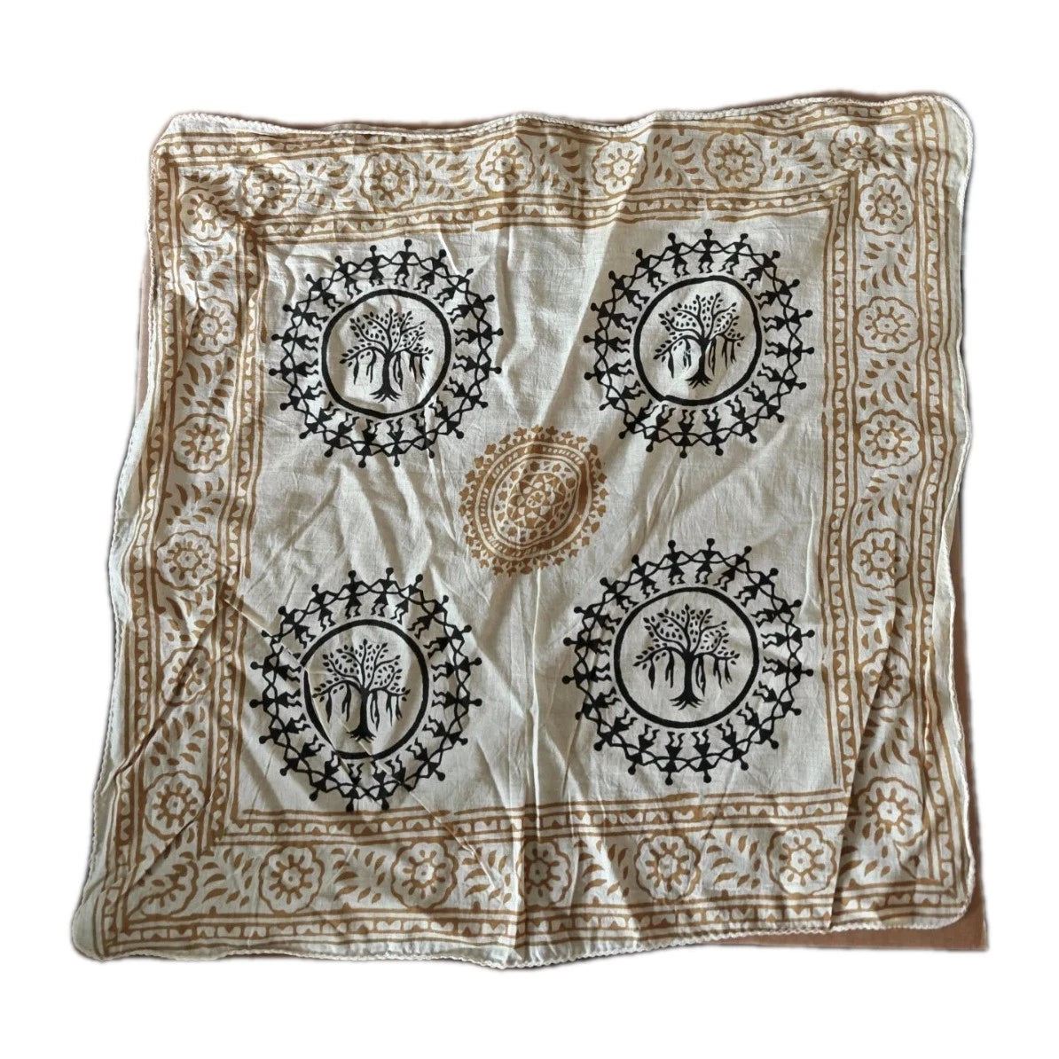 Organic Cotton  Indian Hand Block Print Bandana Scarf