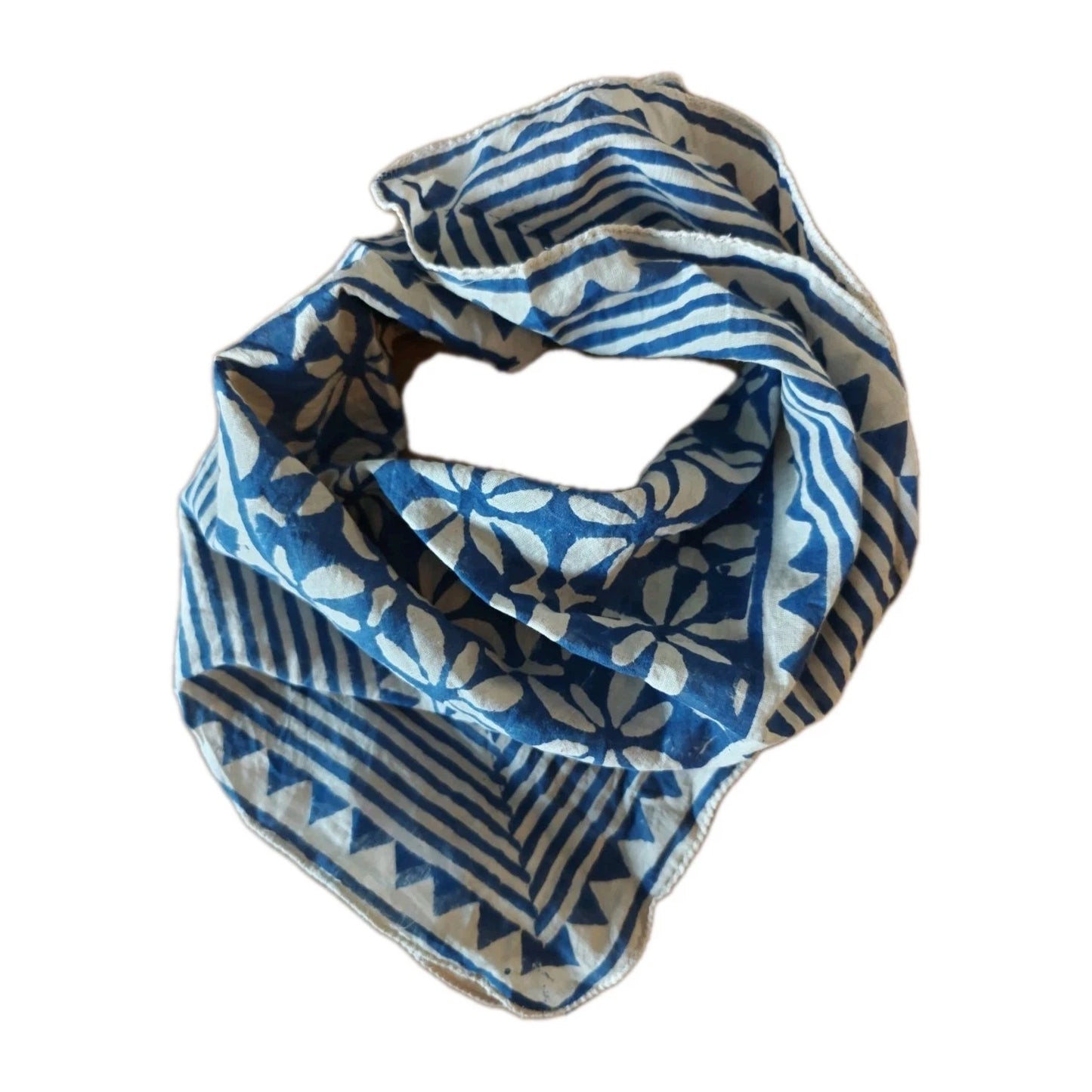Organic Cotton  Indian Hand Print Bandana Scarf