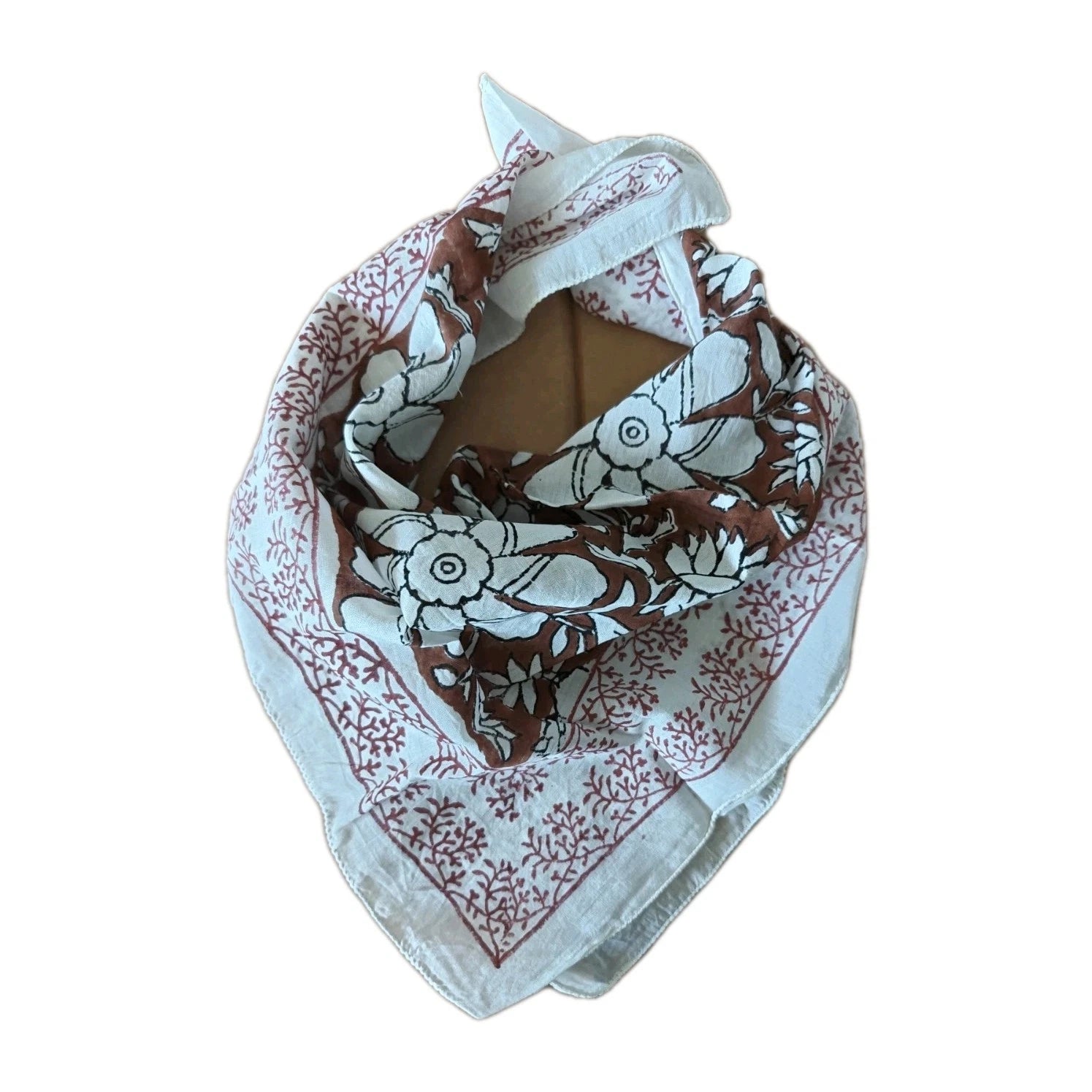 Cotton  Indian Hand Print Bandana Scarf