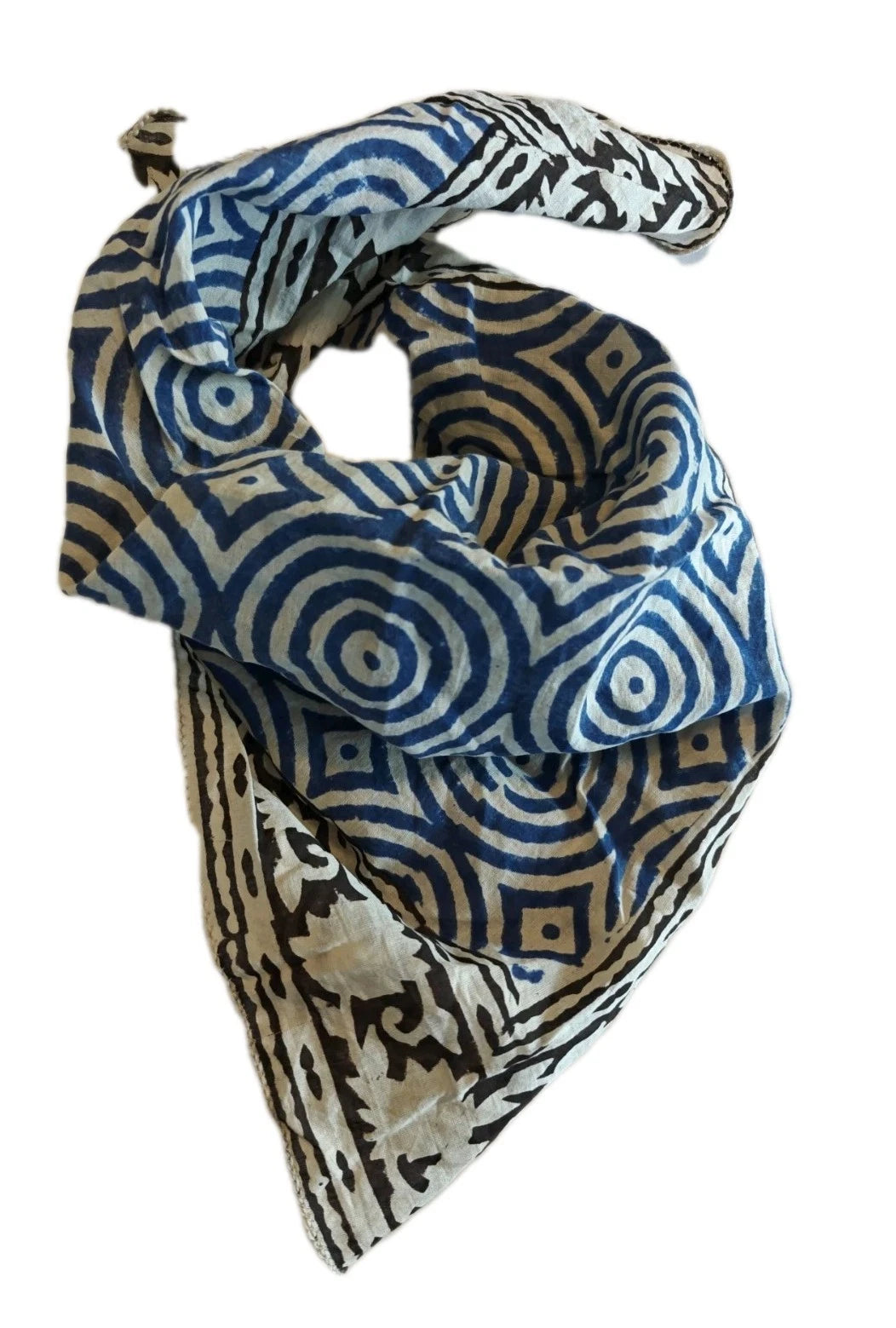 Organic Cotton  Indian Hand Block Print Bandana Scarf