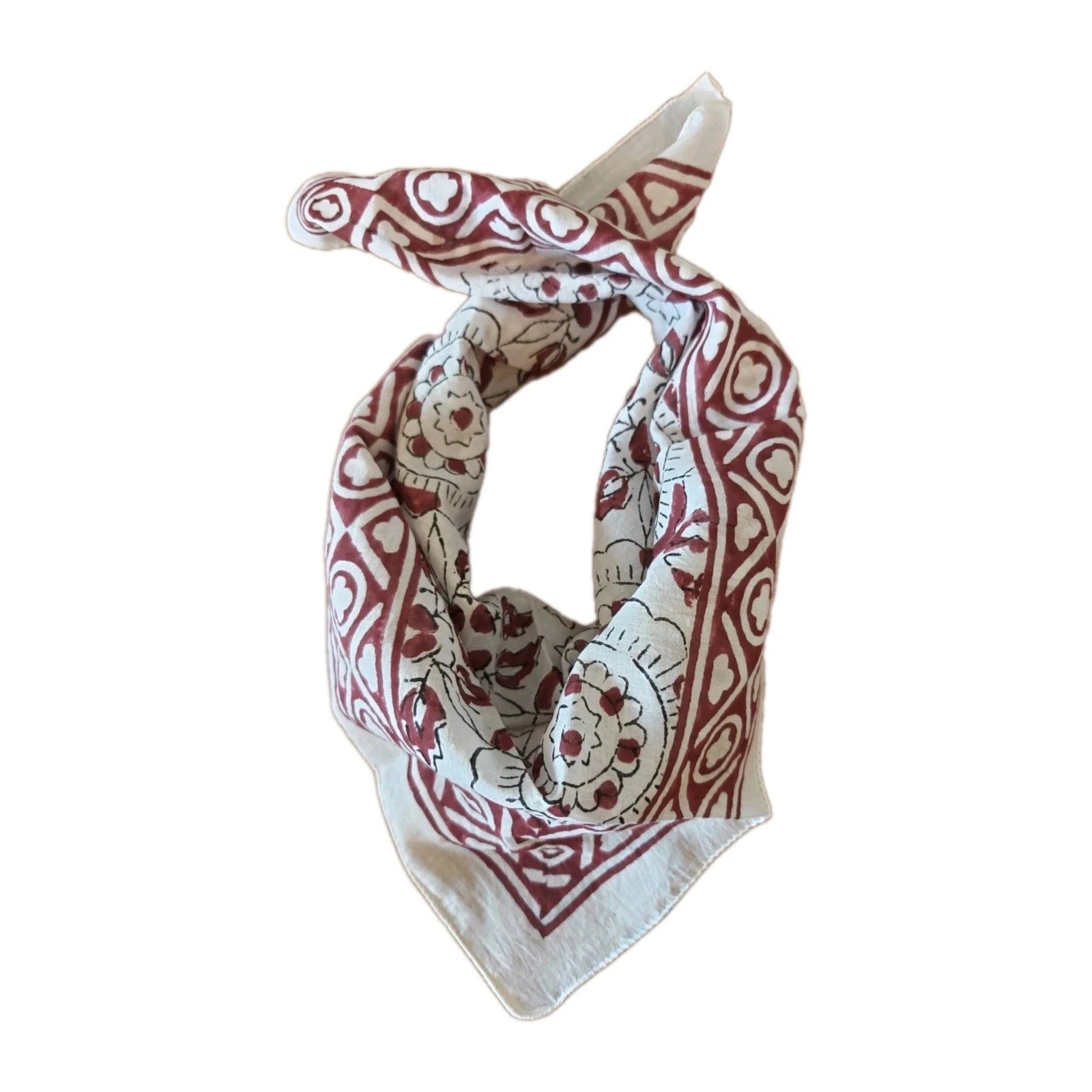 Cotton  Indian Hand Block Print Bandana Scarf