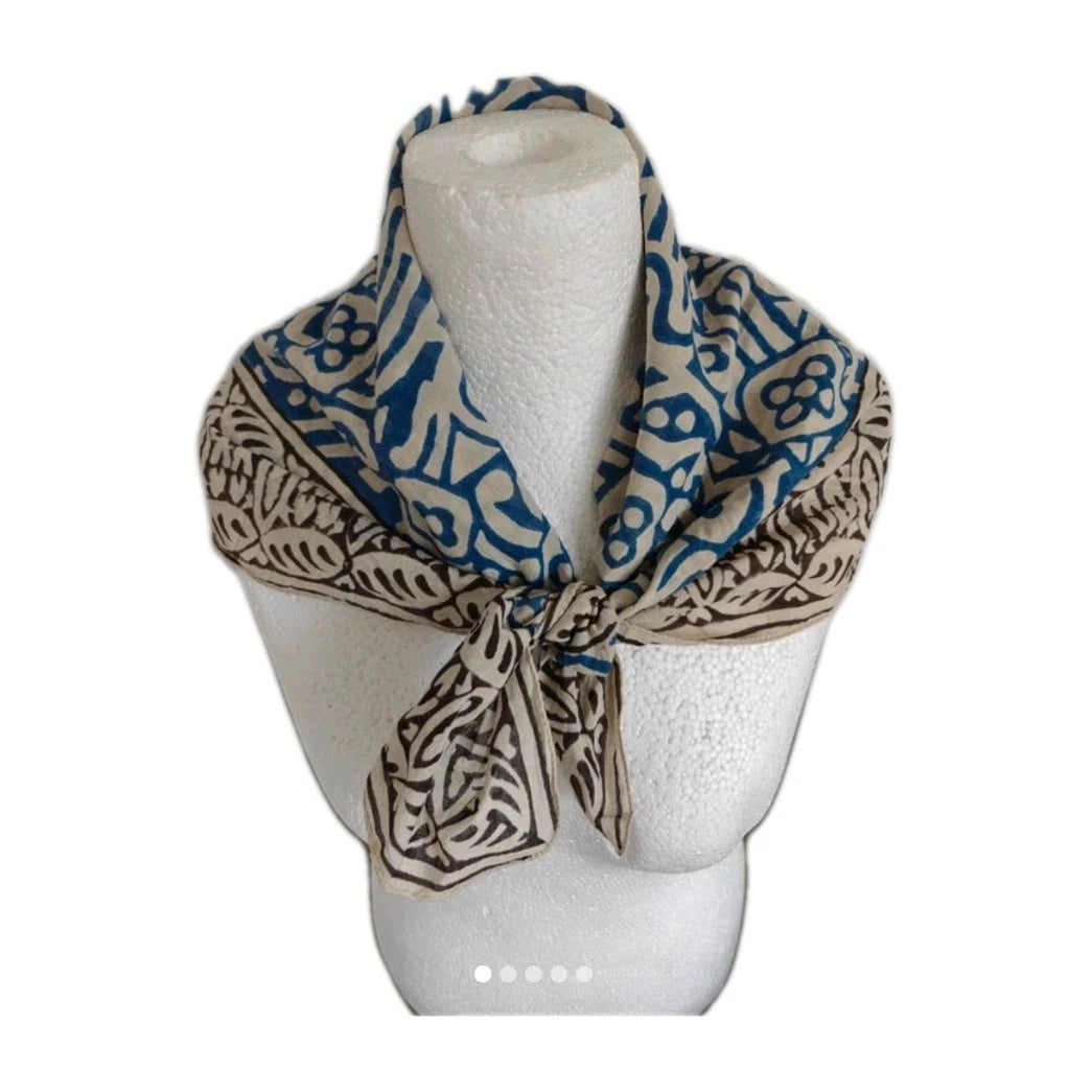 Indian Hand Block Print Large Bandana Scarf