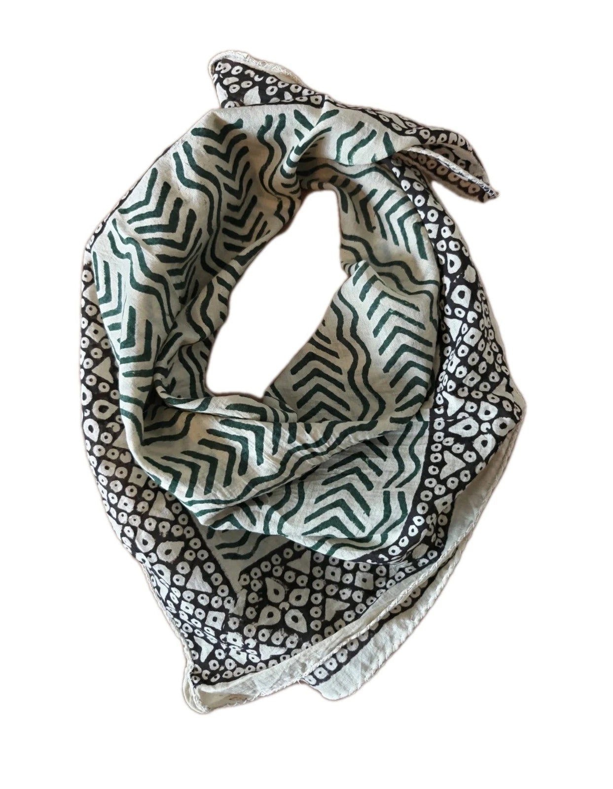 Organic Cotton  Indian Hand Print Bandana Scarf
