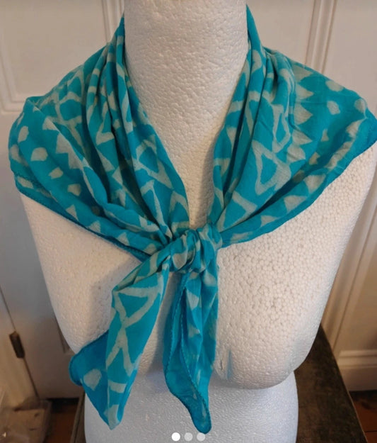 Indian Hand Block Print Large Bandana Scarf