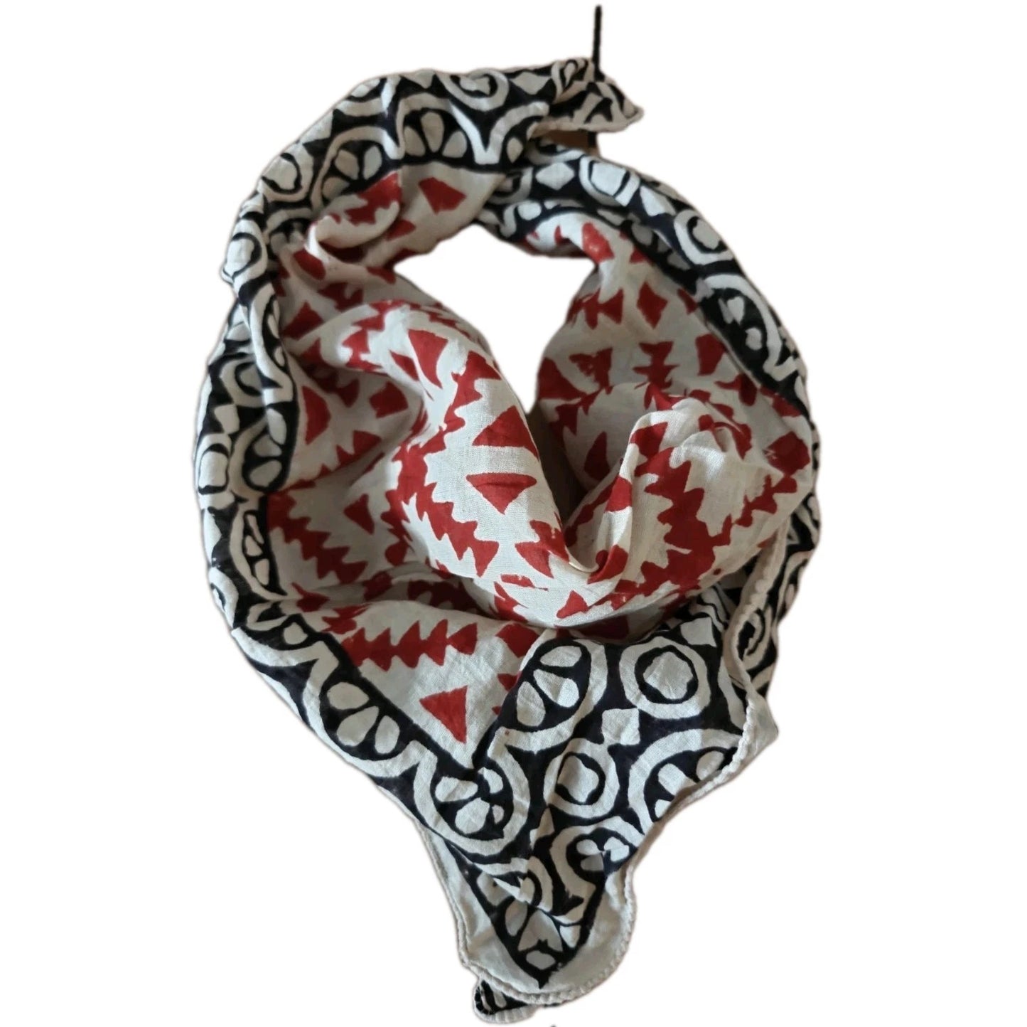 Organic Cotton  Indian Hand Print Bandana Scarf