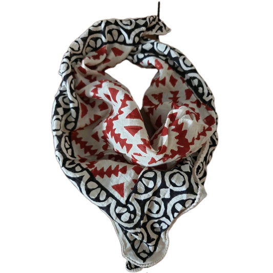 Organic Cotton  Indian Hand Print Bandana Scarf
