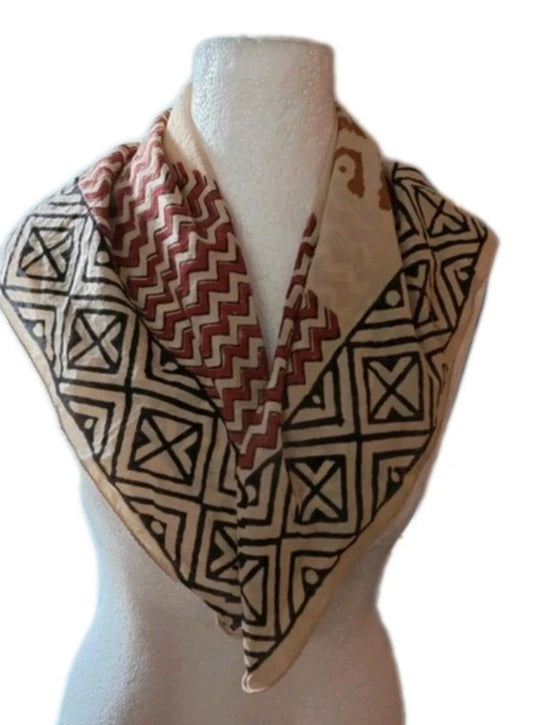 Indian Hand Block Print Large Bandana Scarf