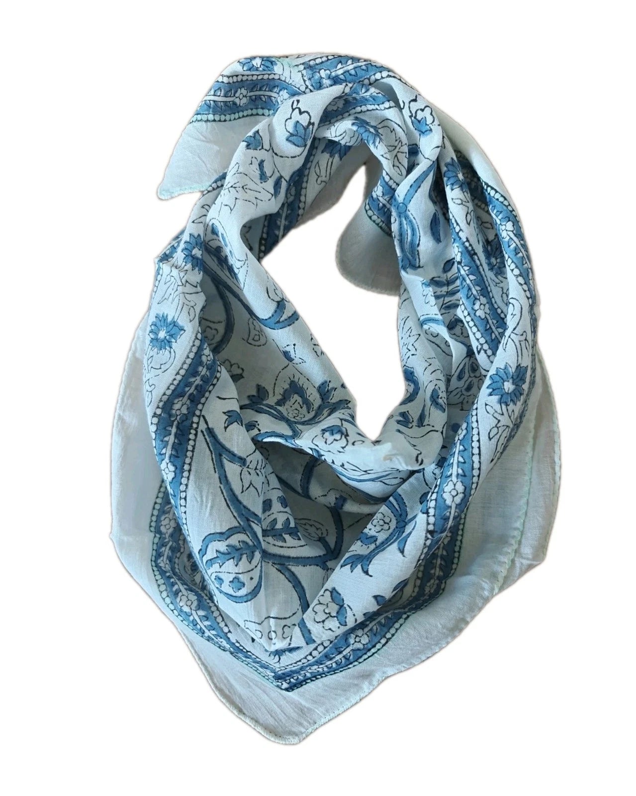 Cotton  Indian Hand Print Bandana Scarf