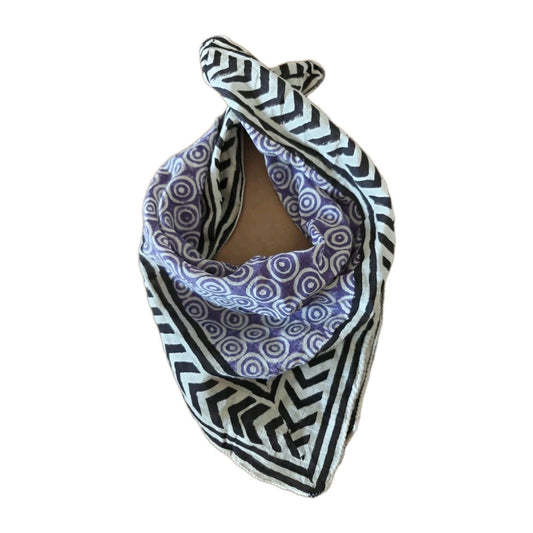 Organic Cotton  Indian Hand Print Bandana Scarf