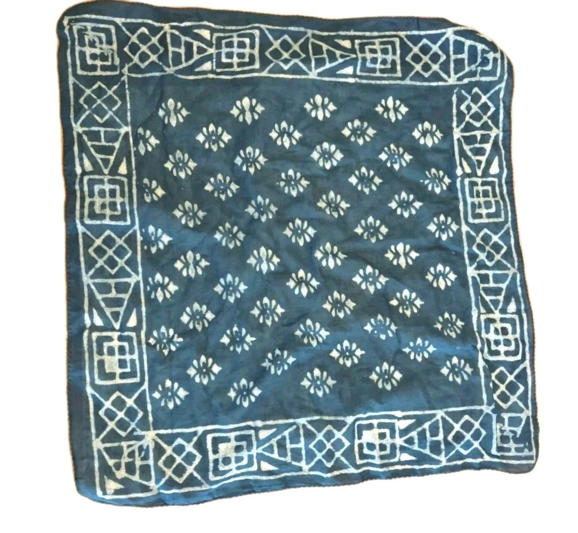 Organic Cotton  Indian Hand Print Bandana Scarf