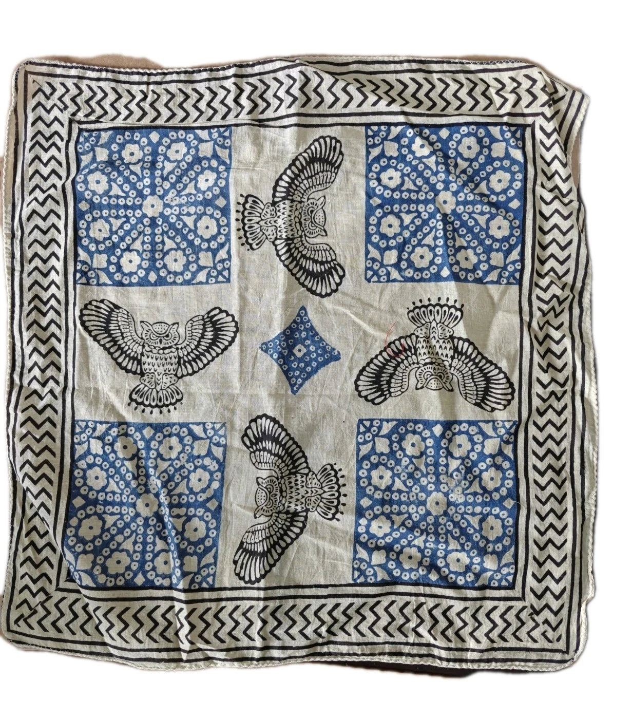 Organic Cotton  Indian Hand Block Print Bandana Scarf