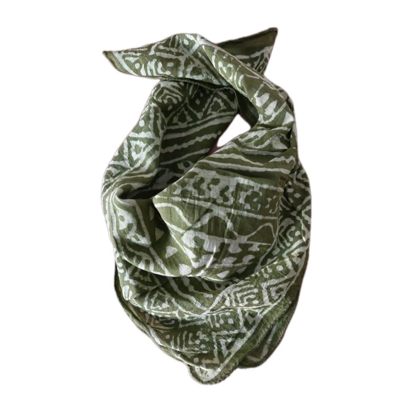 Organic Cotton  Indian Hand Print Bandana Scarf