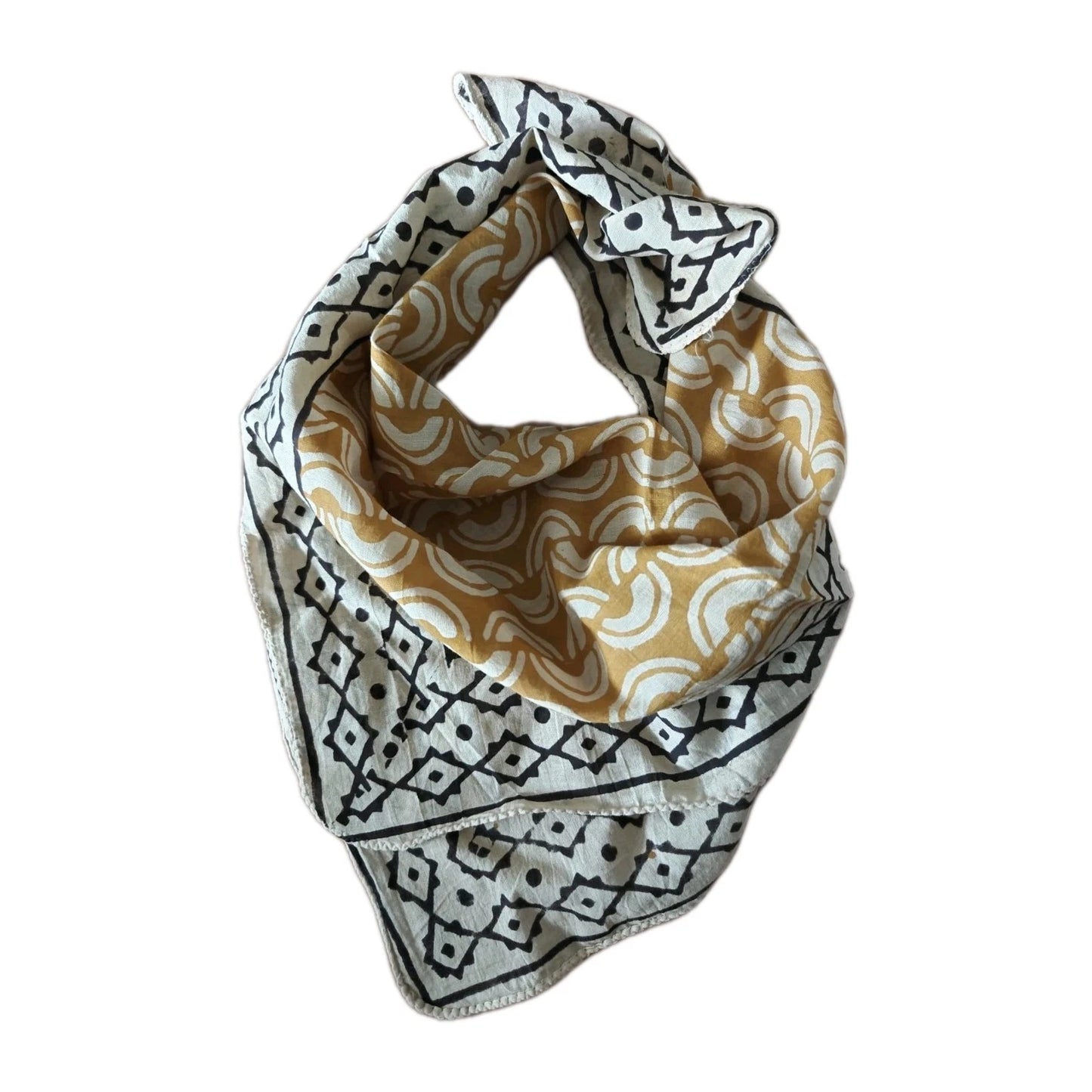 Cotton  Indian Hand Print Bandana Scarf