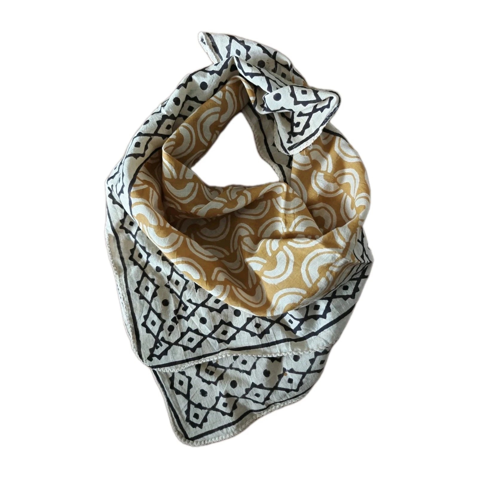 Cotton  Indian Hand Print Bandana Scarf