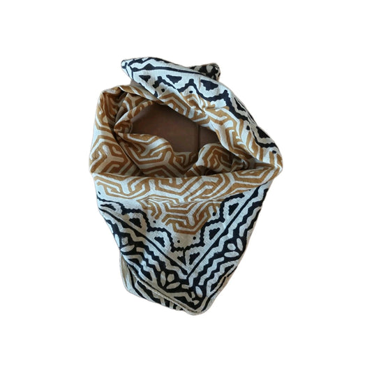 Organic Cotton  Indian Hand Block Print Bandana Scarf