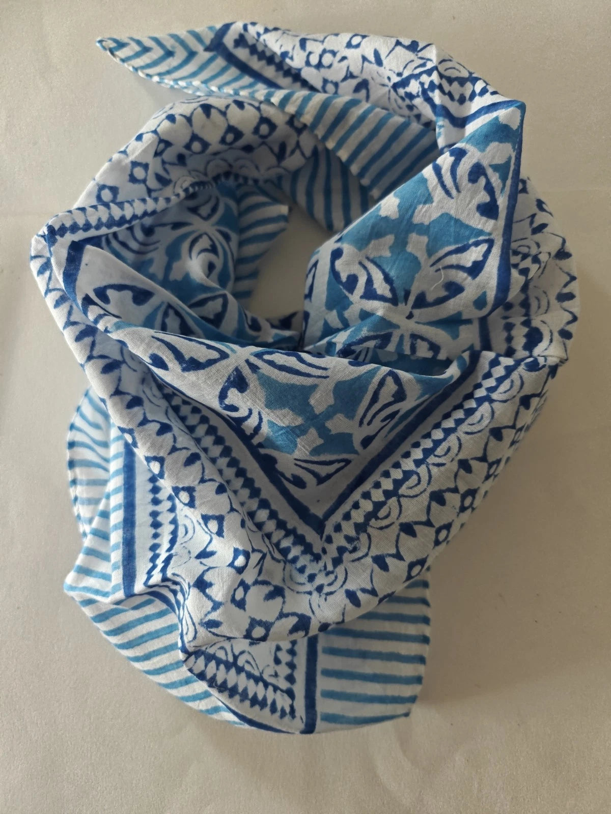 Organic Cotton  Indian Hand Print Bandana Scarf