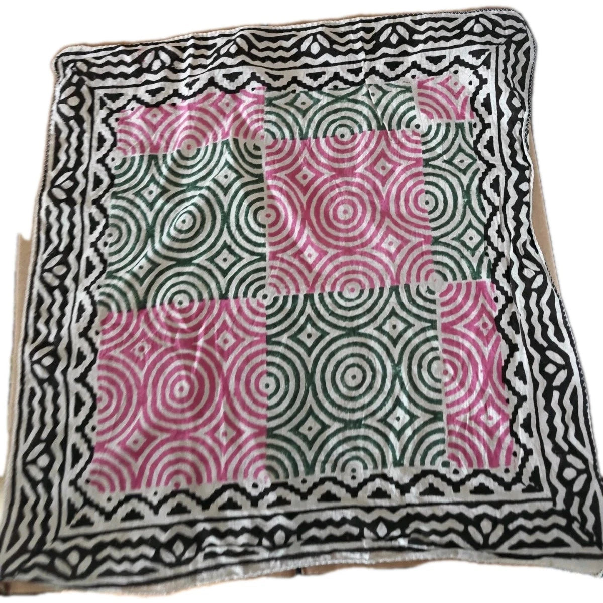 Organic Cotton  Indian Hand Block Print Bandana Scarf