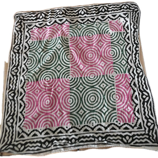 Organic Cotton  Indian Hand Block Print Bandana Scarf