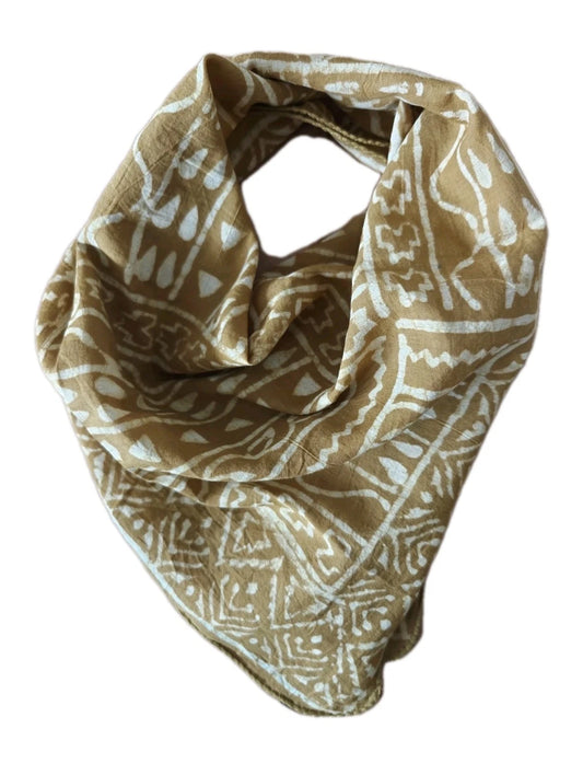 Organic Cotton  Indian Hand Print Bandana Scarf